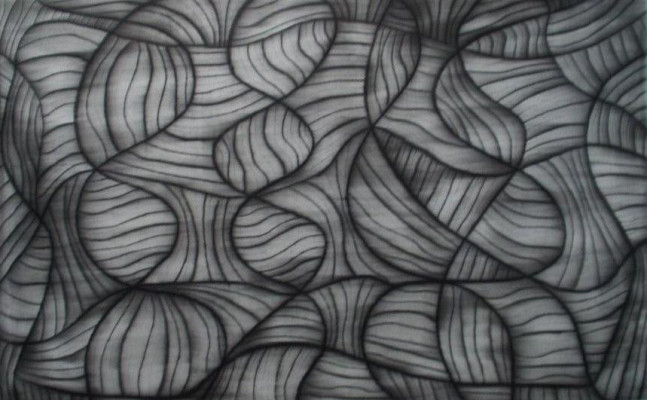 charcoal on canvas, 97 x 152 cm (38 x 60 inches)